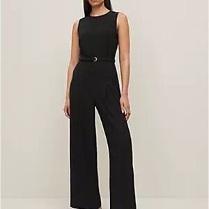 Ann Taylor Belted Crew Neck Jumpsuit (Size 4)
